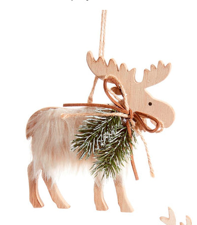 Faux Fur Moose/Deer Ornament