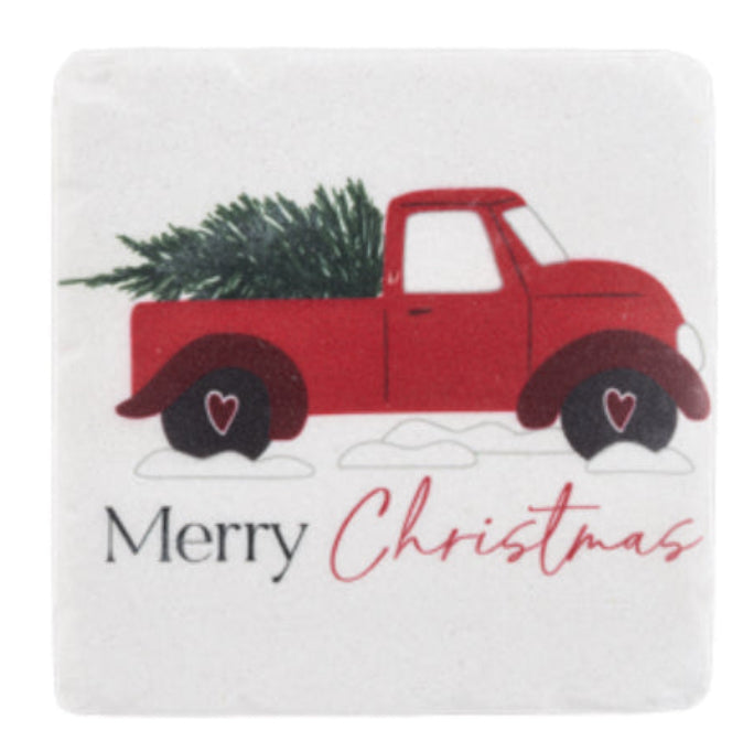 Merry Christmas Truck Coaster