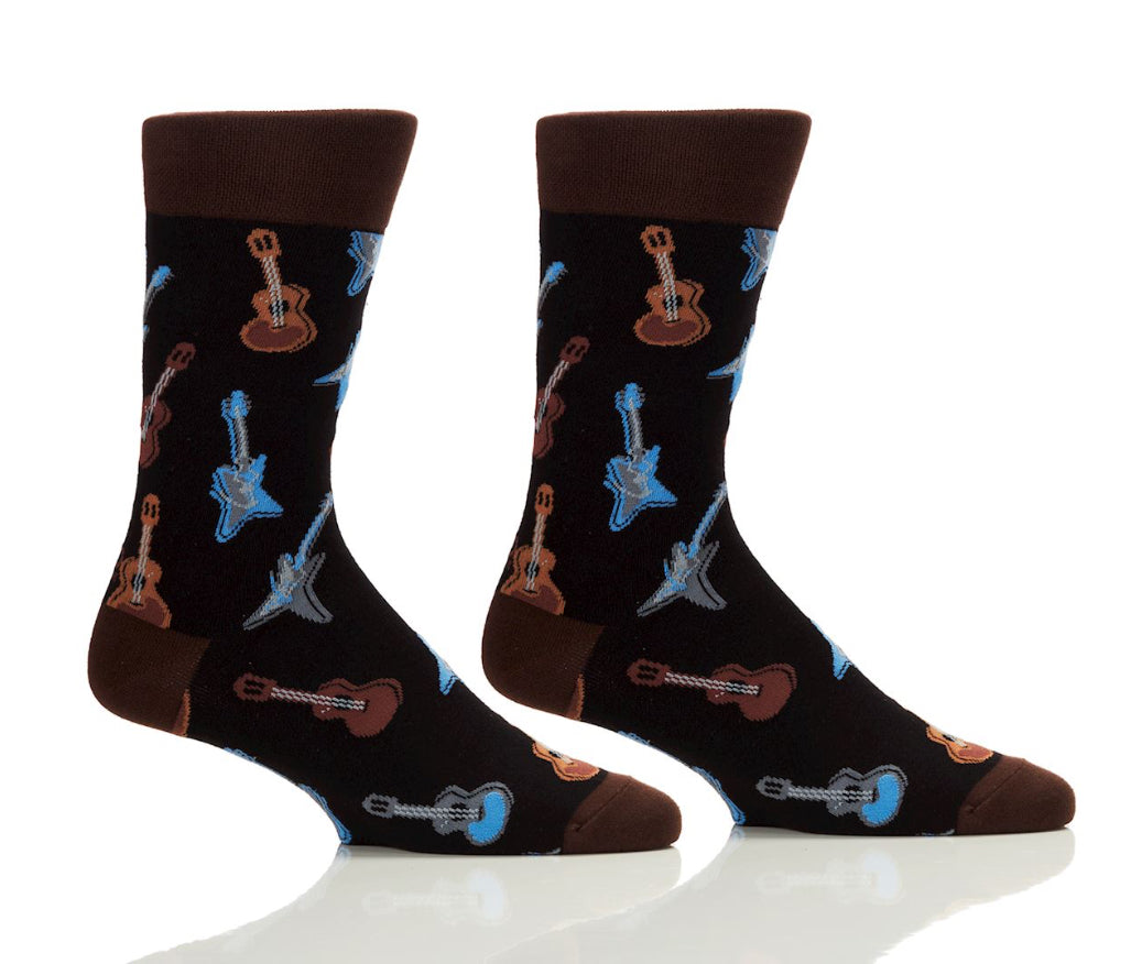 Men’s Crew Socks-Guitars