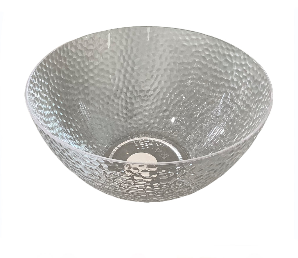 Clear Hammered Acrylic Serving Bowl