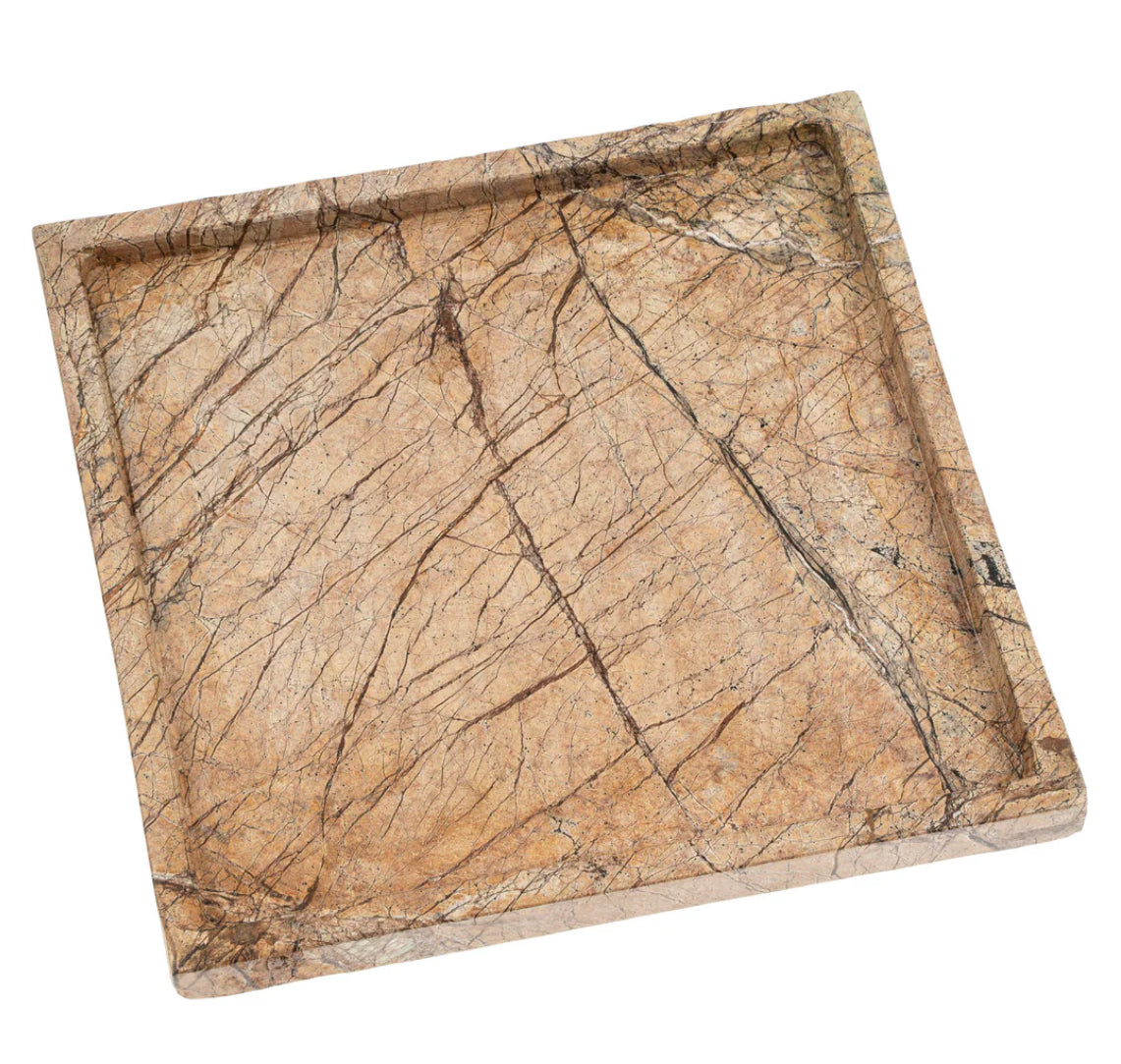 Square Rainforest Marble Tray-Large