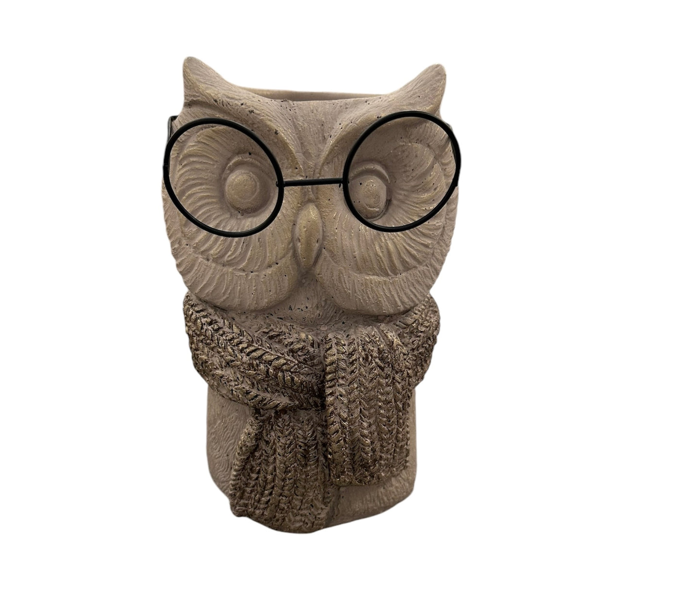 Cement Owl Vase