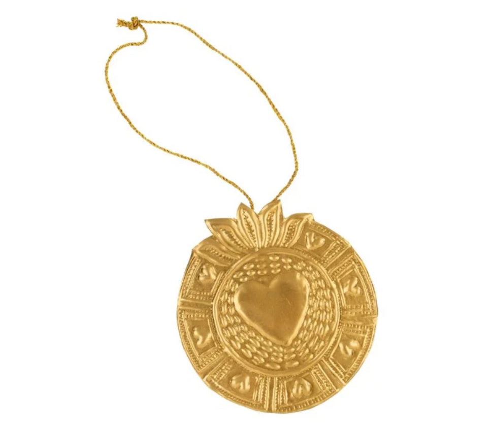 Milagro Brass Heart Ornament