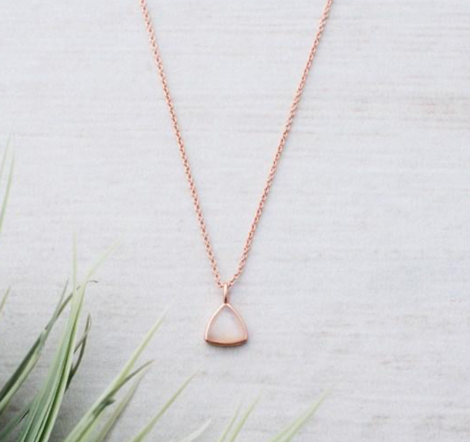 Elsie Rosegold Necklace-White Moon Stone