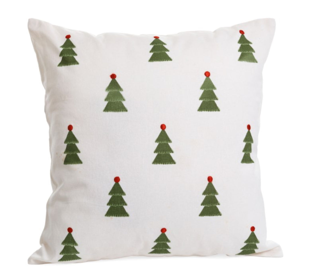 Christmas Pillow with Tree Print