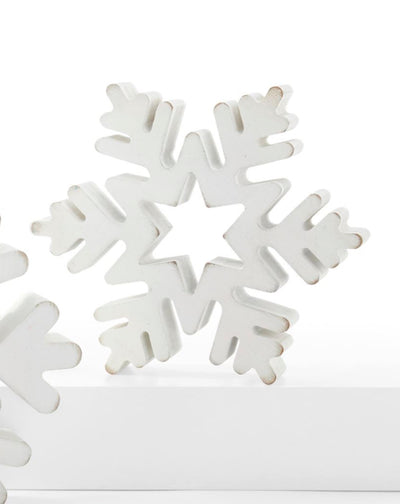 Sculpted Snowflake Block Decor