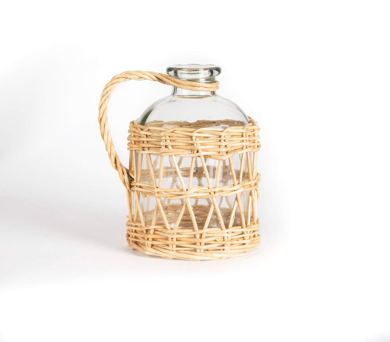 Willow Wraped Glass Bottle Vase-Small