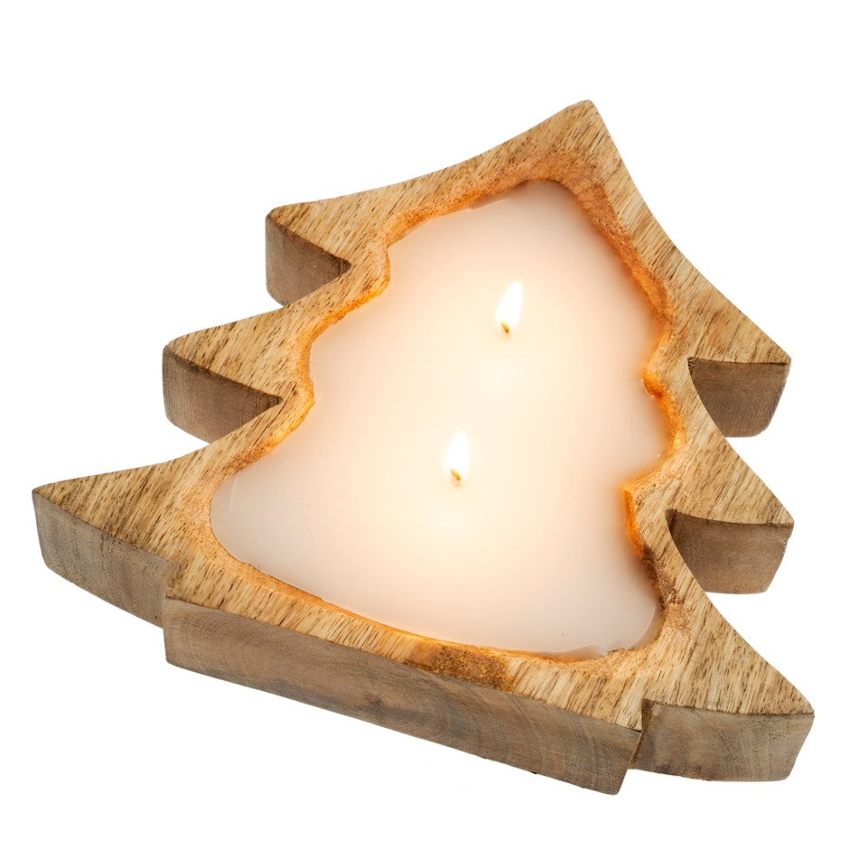 Wooden Tree Candle-Amber Spurs