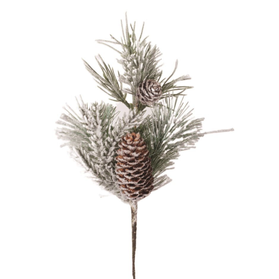 Snowy Pine Pick 12”