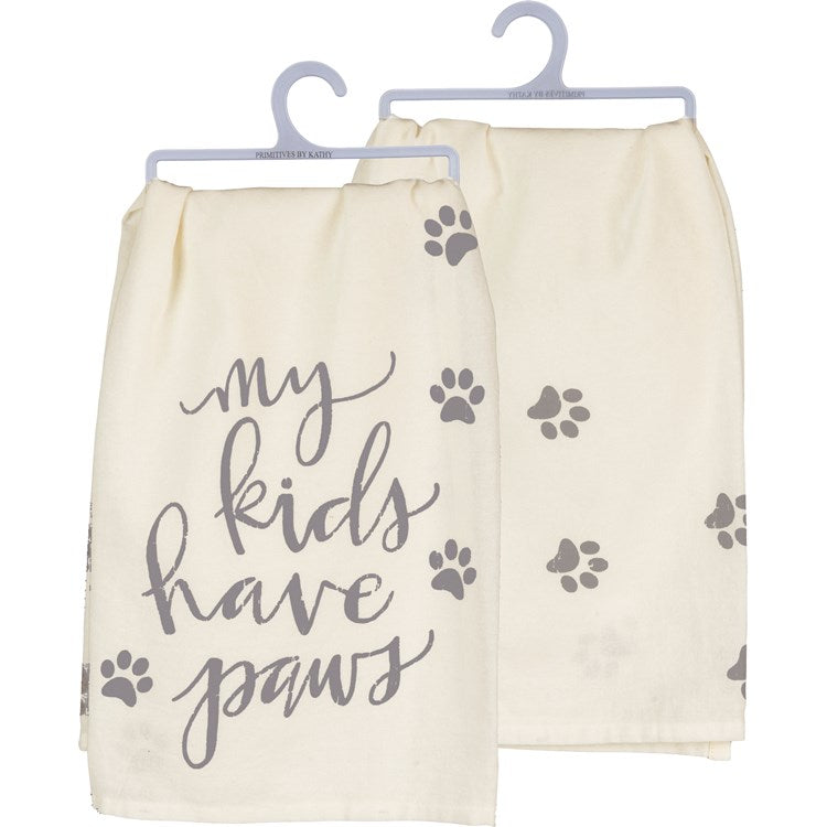 My Kids Have Paws  Dish Towel