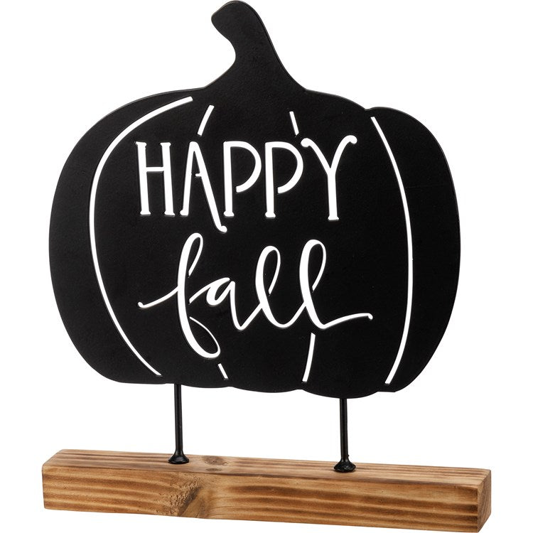 Happy Fall Pumpkin Table Sitter