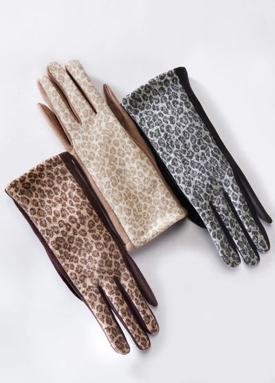 Leopard Print Texting Gloves
