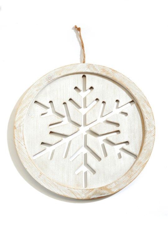 White Wash Snowflake Wall Art