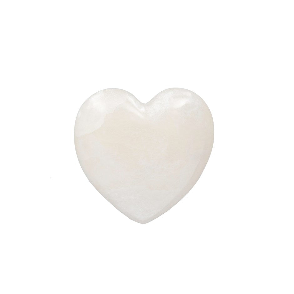 White Alabaster Stone Heart-Large