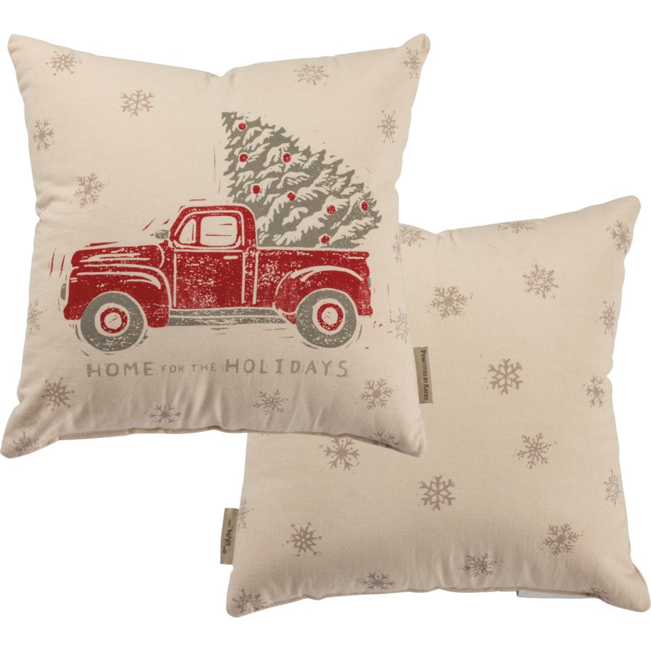 Home For The Holidays Truck Pillow