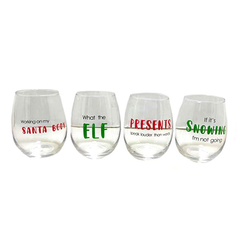 Funny Holiday Stemless Wineglass