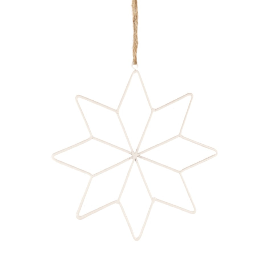 White Metal Snowflake Ornament