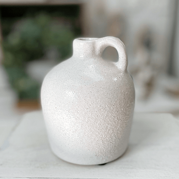 White Textured Jug Vase