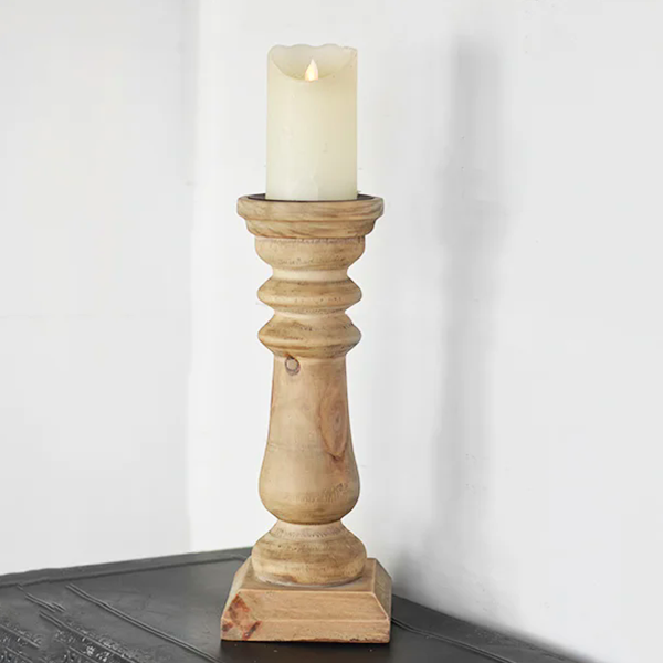 Wood Candle Holder 14”