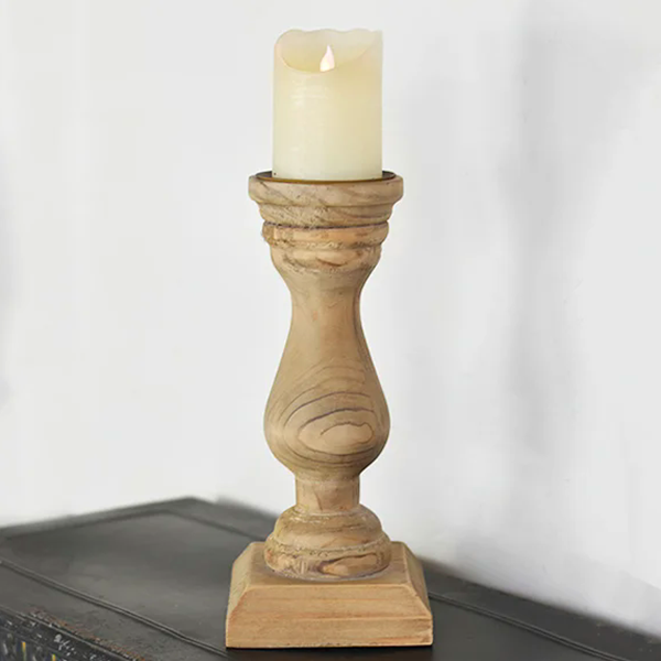 Wood Candle Holder 12” Square Base
