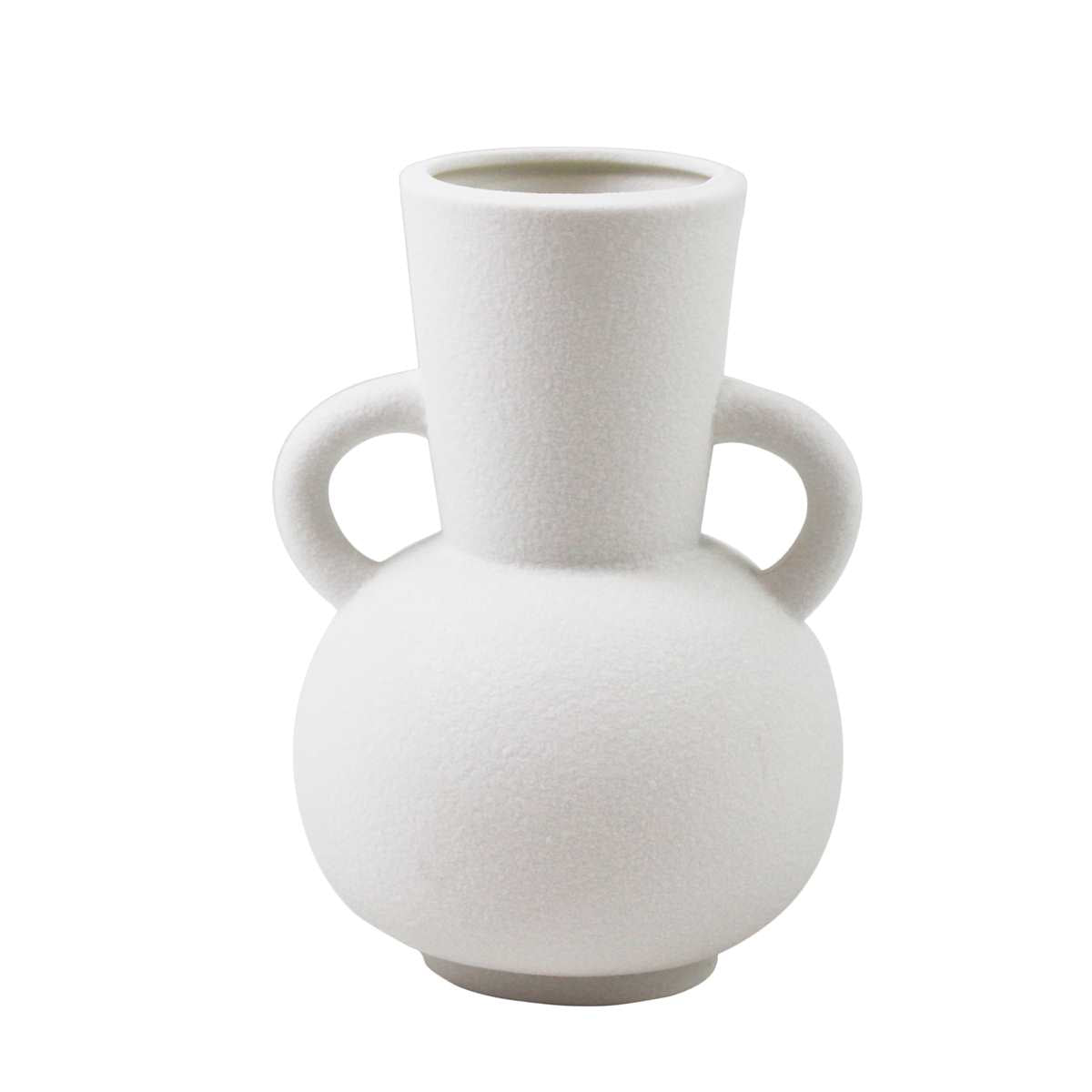 Porcelain Minimalist White Vase w/Handles