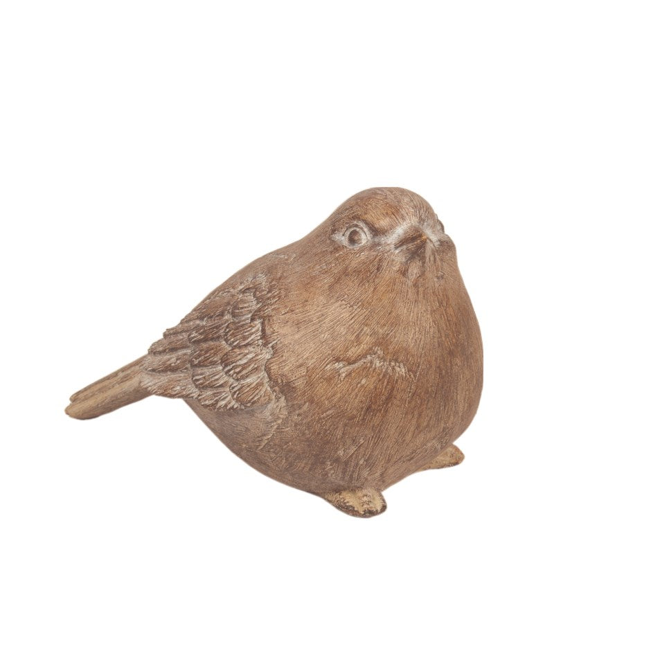 Carved Brown Bird Figurine