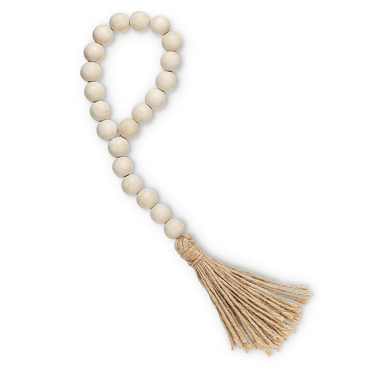 Natural Small Loop Prayer Beads w/Jute Tassel