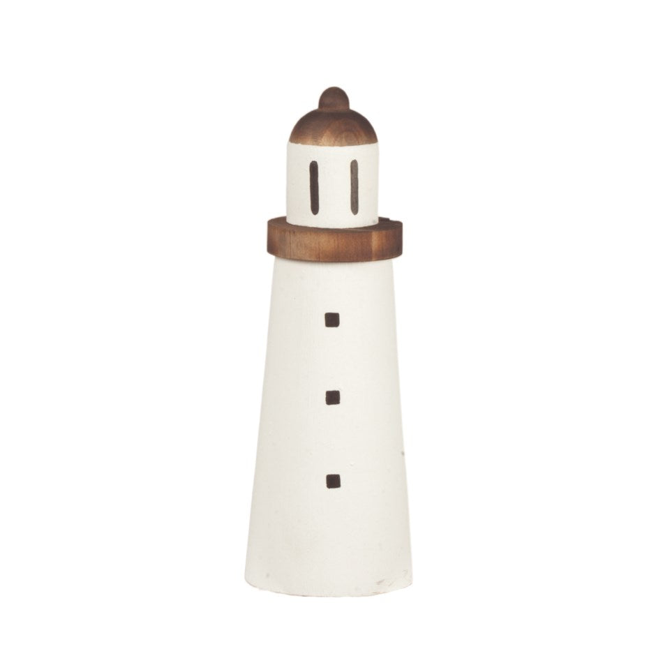Painted Wood Lighthouse-Small