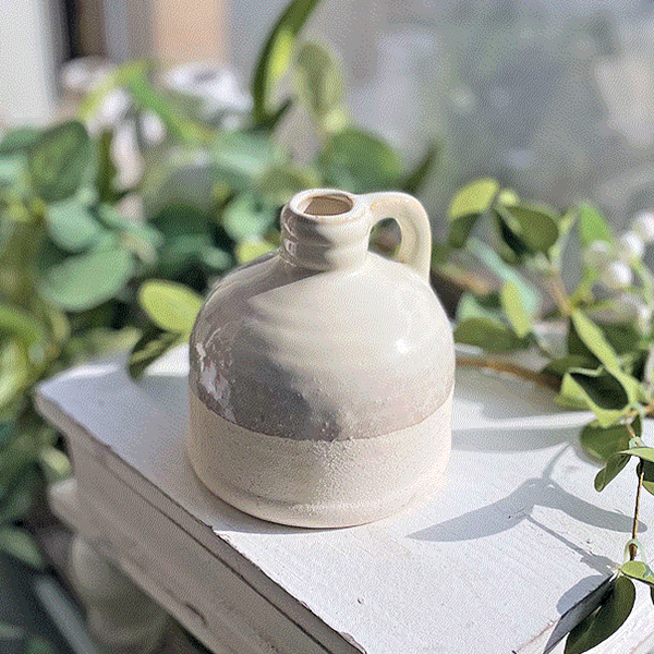 Two-Tone Ceramic Jug Vase 4”