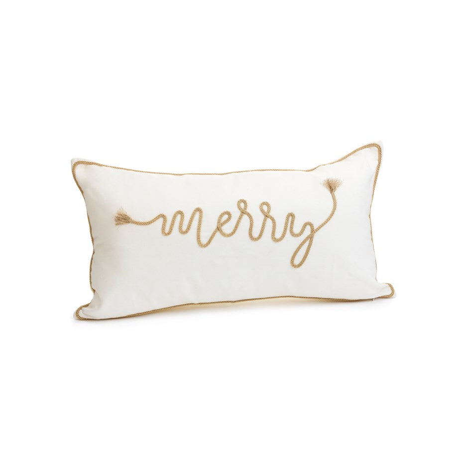 Cream + Gold Merry Lumbar Pillow