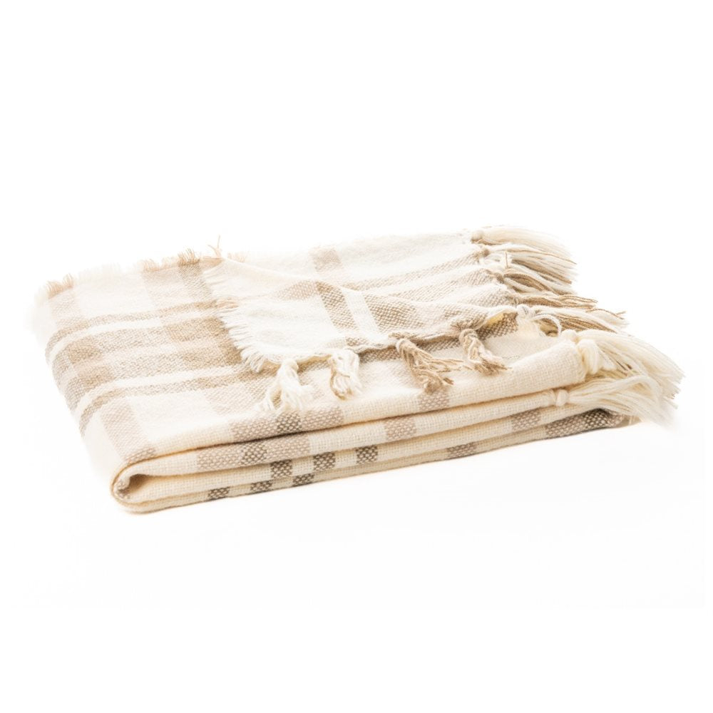 Cody Neutral Plaid Throw