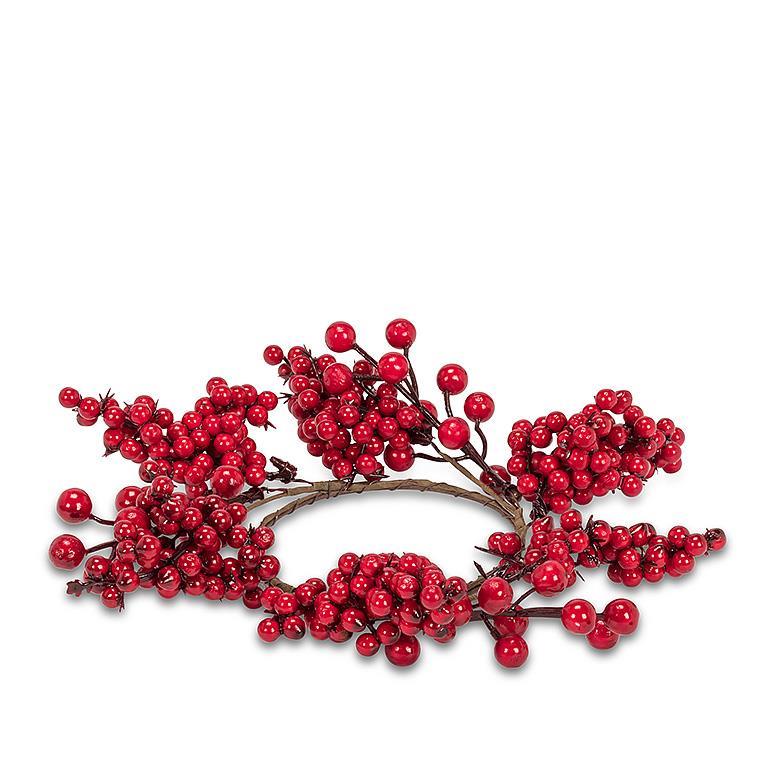 Red Berries Candle Ring 7”