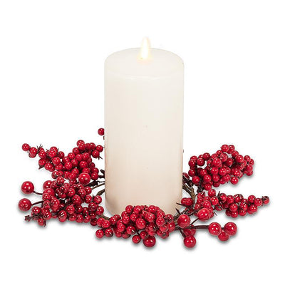 Red Berries Candle Ring 7”