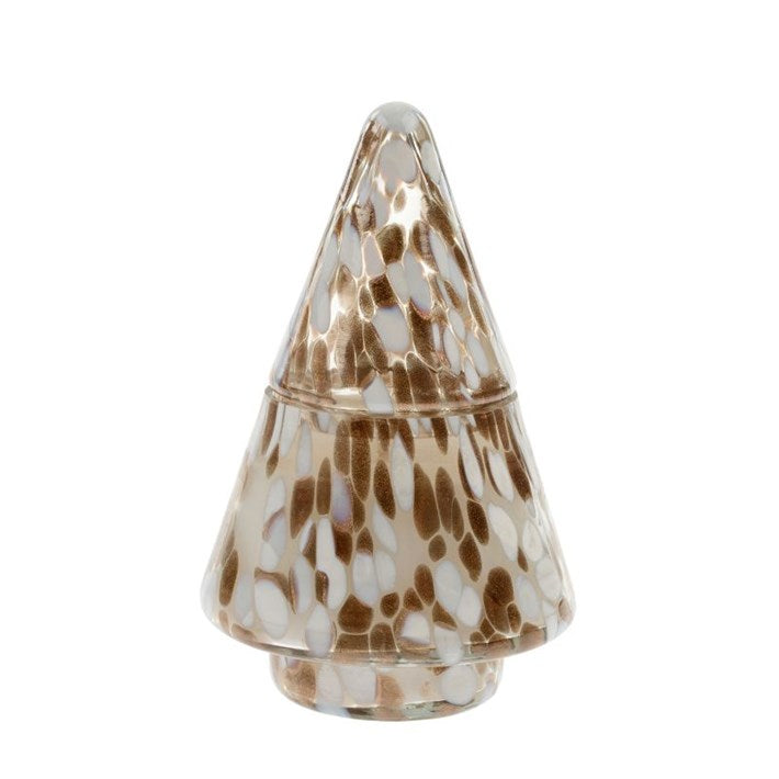 Confetti Glass Tree Candle-Amber Spruce