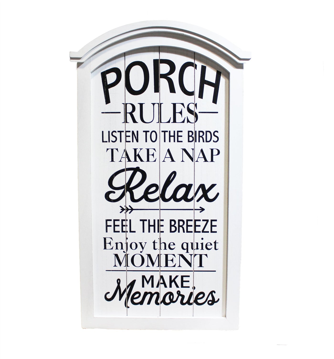 Arched Porch Rules Sign