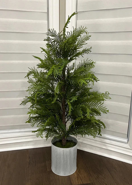 52” Fresh Touch Cypress Tree in Metal Pot