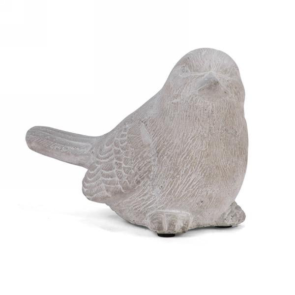 Grey Cement Bird Figurine