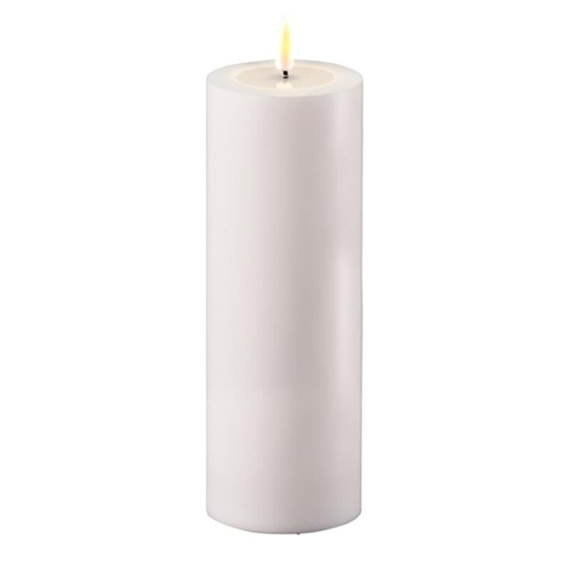 Outdoor White Deluxe LED Candle 3x8”