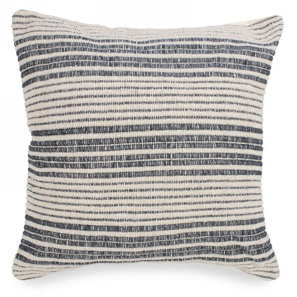 Grey + Natural Striped Cushion