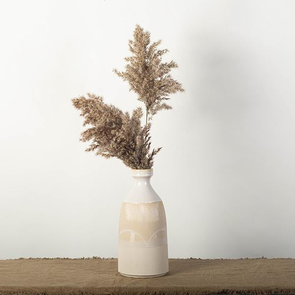 Arch Pattern Textured Ceramic Vase