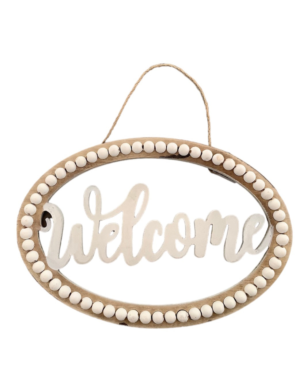 Beaded Welcome Hanging Sign