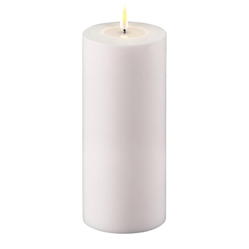Outdoor White Deluxe LED Candle 4x8”