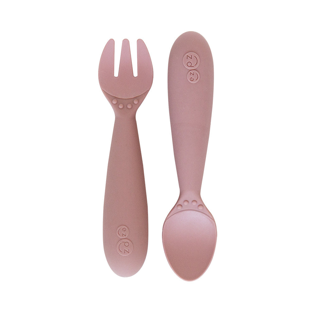 Mini Utensils Fork + Spoon Set-Blush