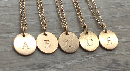 Uppercase Initial Necklace Gold