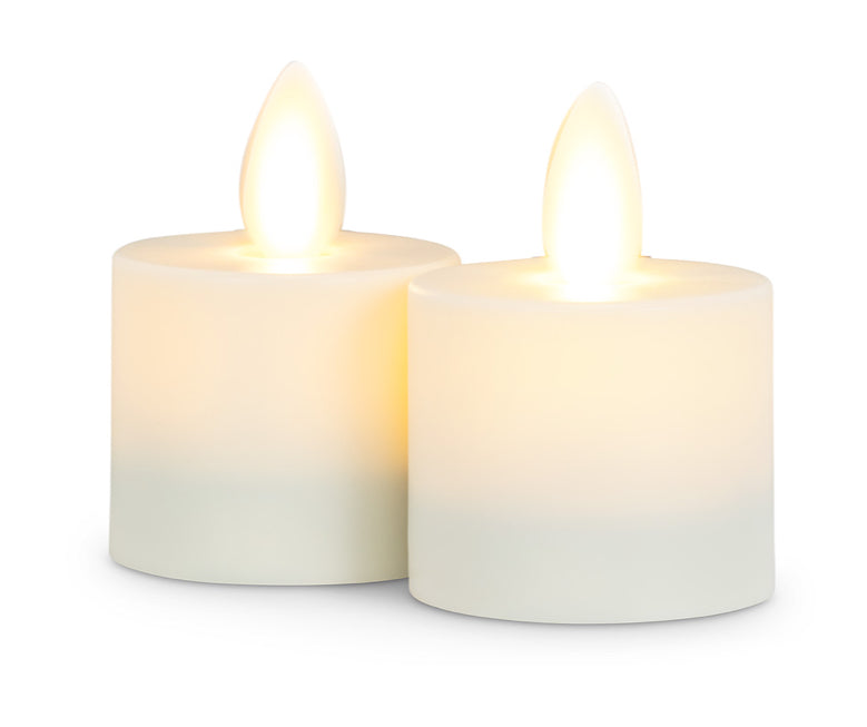 RealLite Ivory Tea Light Candles with Moving Flame Set/2