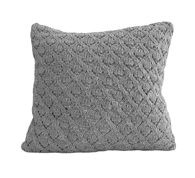 Tricot Diamond Knit Grey Cushion