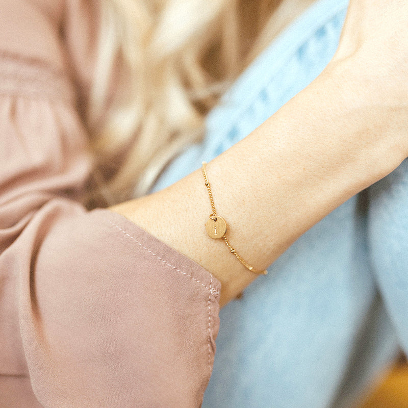 Lowercase Initial Bracelet Rosegold