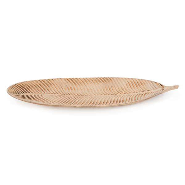 Natural Leaf Wood Platter-Large