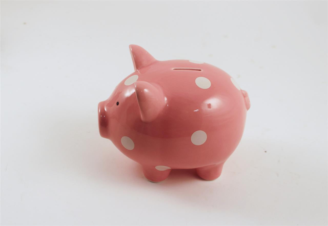 Pink Polka Dot Piggy Bank
