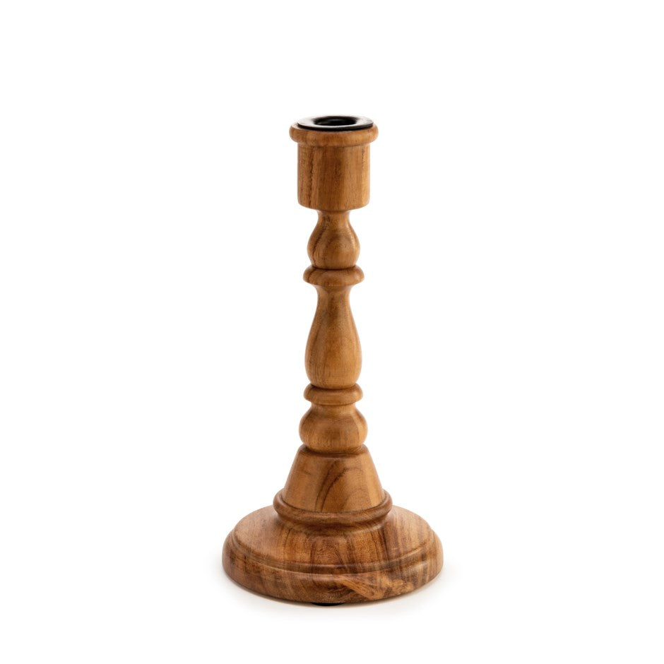 Turned Wood Candle Holder-Small